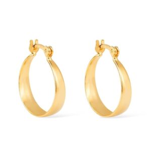 Brinco de Argola Média Lisa Chapada Banhado a Ouro 24k