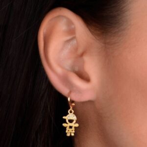 Brinco de Argolinha Filho Menino Pedras Zircônia Banhado a Ouro 24k