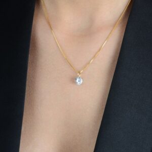 Colar Ponto de Luz em Zircônia Banhado a Ouro 24k