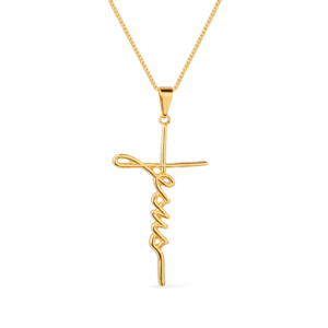 Colar Religioso de Cruz Jesus Banhado a Ouro 24k