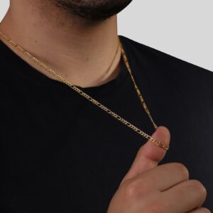 Corrente Masculina Elo 3 por 1 Banhado a Ouro 24k