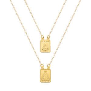 Escapulário Masculino Tradicional Banhado a Ouro 24k