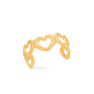 Piercing de Pressão de Corações Banhado a Ouro 24k