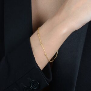 Pulseira de Bolinhas Banhado a Ouro 24k