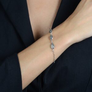 Pulseira Prateada de Búzios Banhado em Ródio