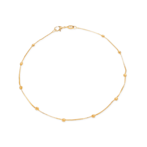 Tornozeleira de Bolinhas Banhado a Ouro 24k