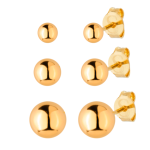 Trio de Bolinhas Banhado a Ouro 24k