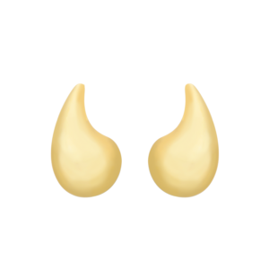 Brinco Gota Curvada Grande Banhado a Ouro 24k