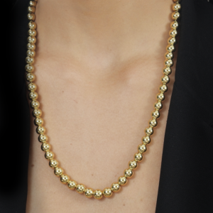 Colar de Bolas Médias Banhado a Ouro 24k