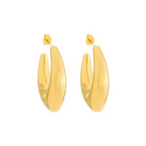 Brinco Concha Orgânico Banhado a Ouro 24k