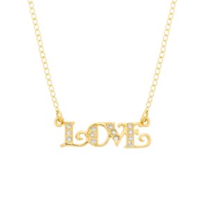 Colar Love com Zircônia Banhado a Ouro 24k