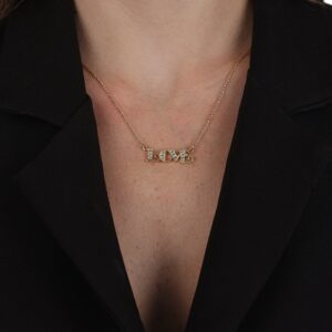 Colar Love com Zircônia Banhado a Ouro 24k