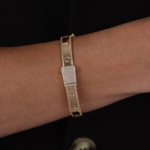 Bracelete Cravejado de Zircônia Banhado a Ouro 24k