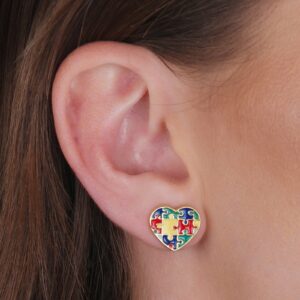 Brinco Autismo Formato Coração Banhado a Ouro 24k